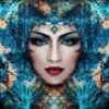 Lika Ramati - Blue Goddess of Nature Digital Art. Limited Edition. Quality print print signed and numbered 1/8. 60 x 60 cm.