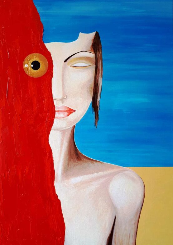 MARK POL | Blind Date Original Art. Acrylic on canvas. 50 x 70 cm, Signed.